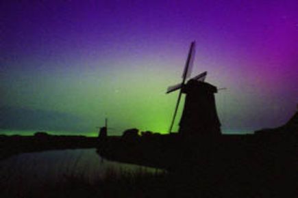 Northern lights seen from northern province of Netherlands